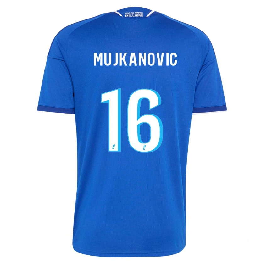Danxen Mujer Camiseta Edin Mujkanovic #16 Azul Real Blanco 1ª Equipación 2026/27 La Camisa