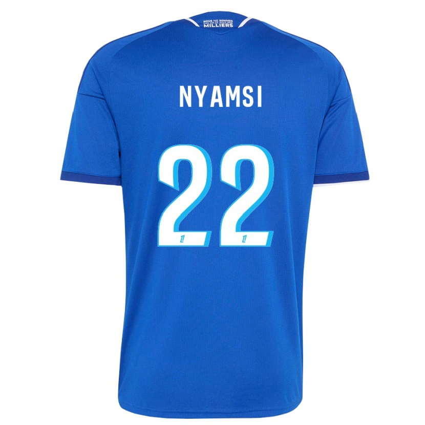 Danxen Mujer Camiseta Gerzino Nyamsi #22 Azul Real Blanco 1ª Equipación 2026/27 La Camisa