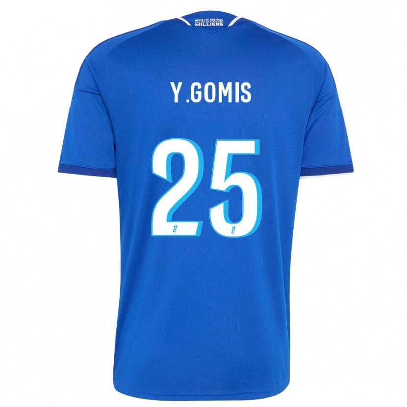 Danxen Mujer Camiseta Yoni Gomis #25 Azul Real Blanco 1ª Equipación 2026/27 La Camisa