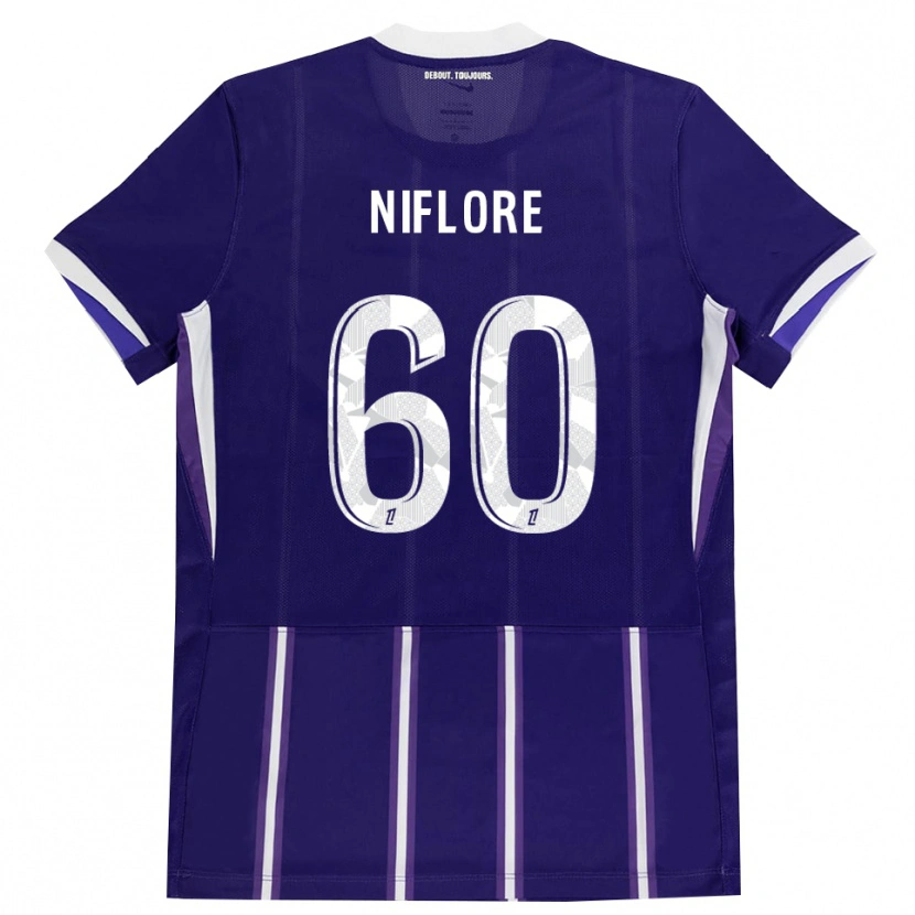 Danxen Mujer Camiseta Mathys Niflore #60 Morado Blanco 1ª Equipación 2026/27 La Camisa