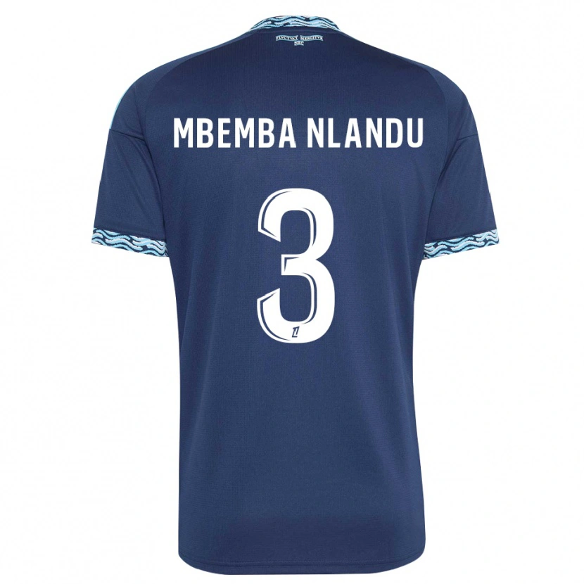 Danxen Mujer Camiseta Emmanuel Mbemba #3 Azul Acero Blanco 1ª Equipación 2026/27 La Camisa