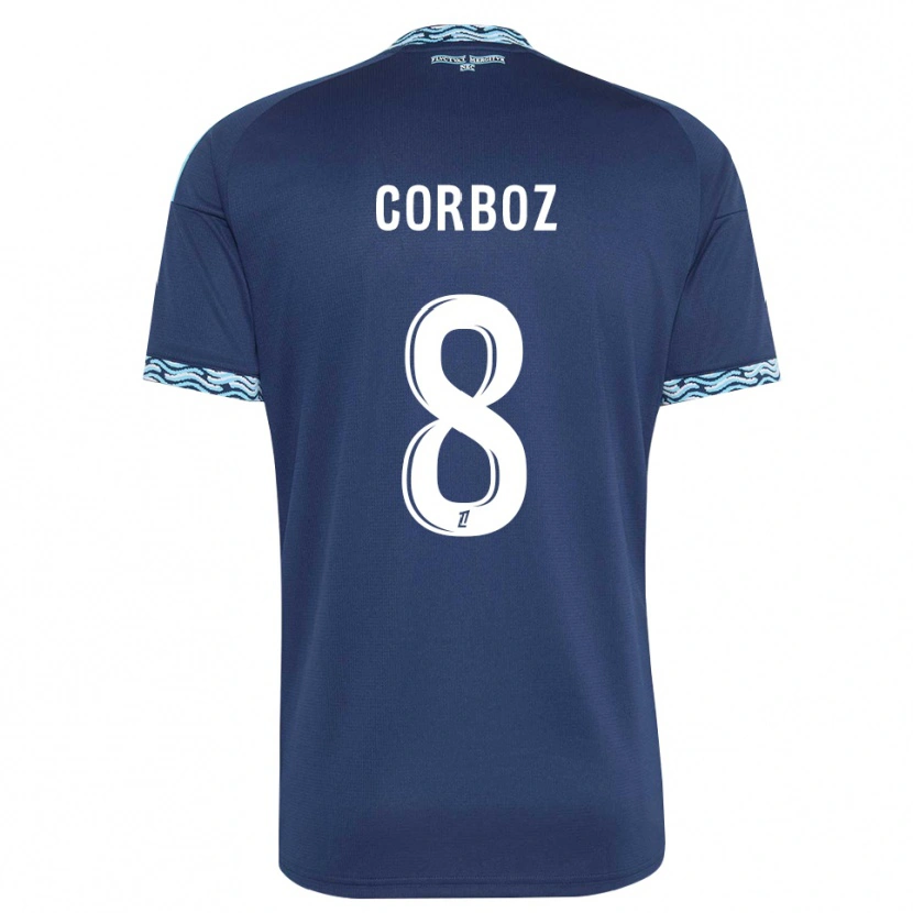 Danxen Mujer Camiseta Daphné Corboz #8 Azul Acero Blanco 1ª Equipación 2026/27 La Camisa