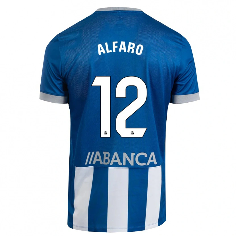 Danxen Mujer Camiseta Alejandro Alfaro #12 Azul Gris Blanco 1ª Equipación 2026/27 La Camisa