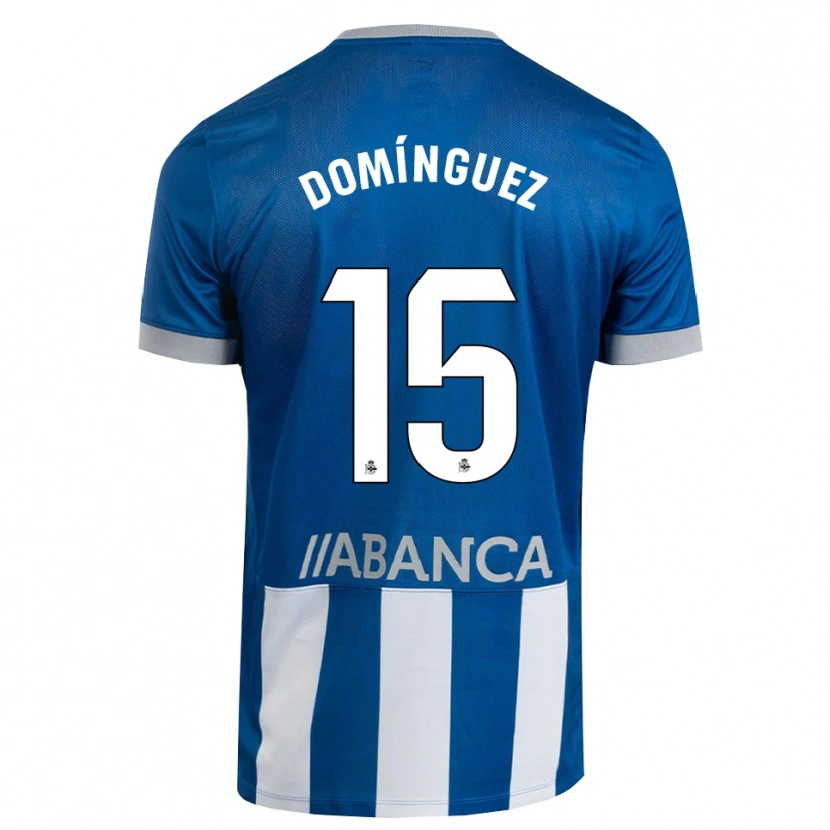Danxen Mujer Camiseta David Domínguez #15 Azul Gris Blanco 1ª Equipación 2026/27 La Camisa