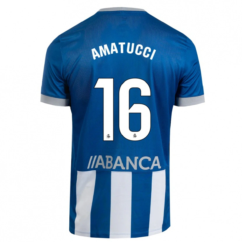 Danxen Mujer Camiseta Lorenzo Amatucci #16 Azul Gris Blanco 1ª Equipación 2026/27 La Camisa