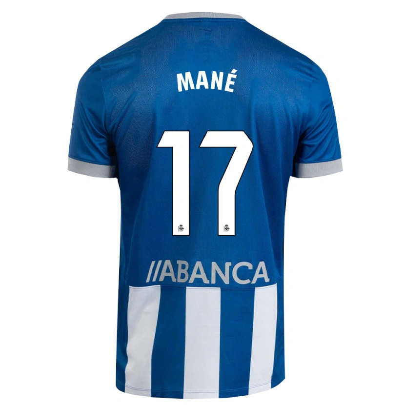 Danxen Mujer Camiseta Alioune Mané #17 Azul Gris Blanco 1ª Equipación 2026/27 La Camisa