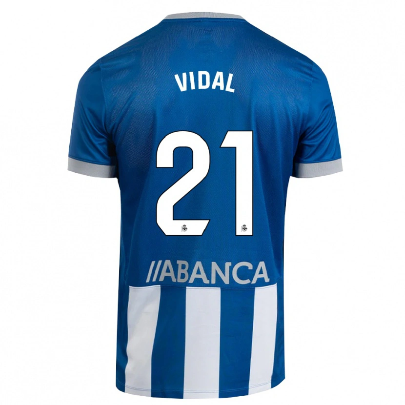 Danxen Mujer Camiseta Iker Vidal #21 Azul Gris Blanco 1ª Equipación 2026/27 La Camisa