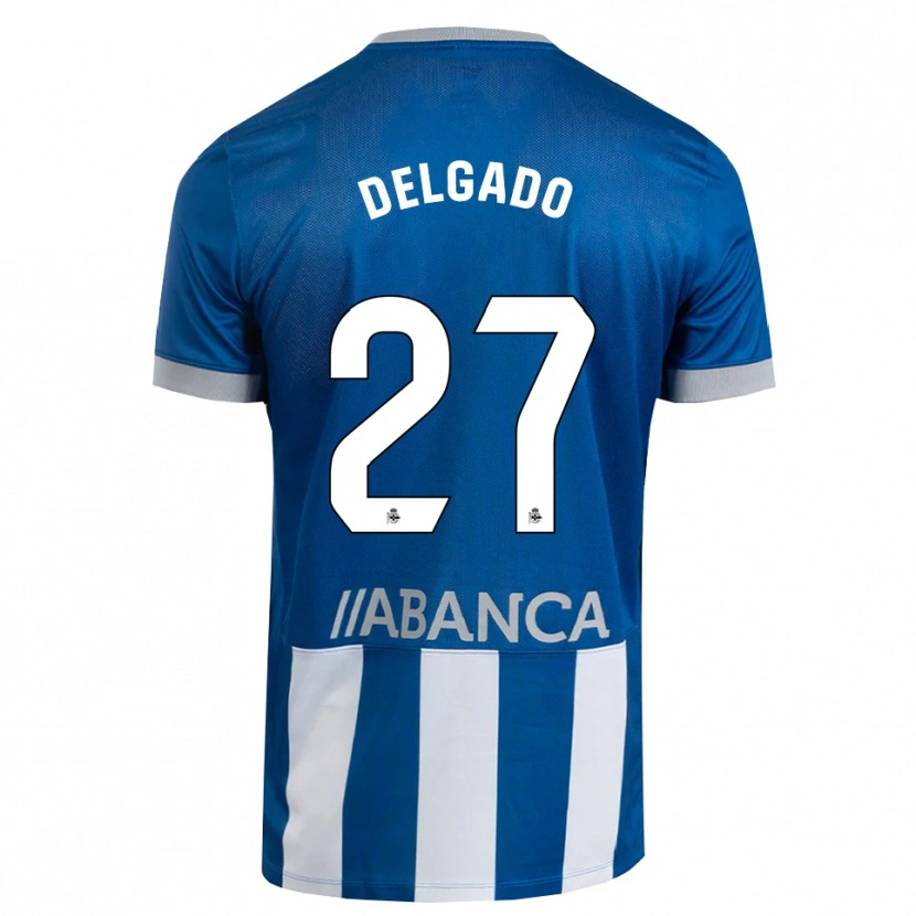 Danxen Mujer Camiseta Álex Delgado #27 Azul Gris Blanco 1ª Equipación 2026/27 La Camisa