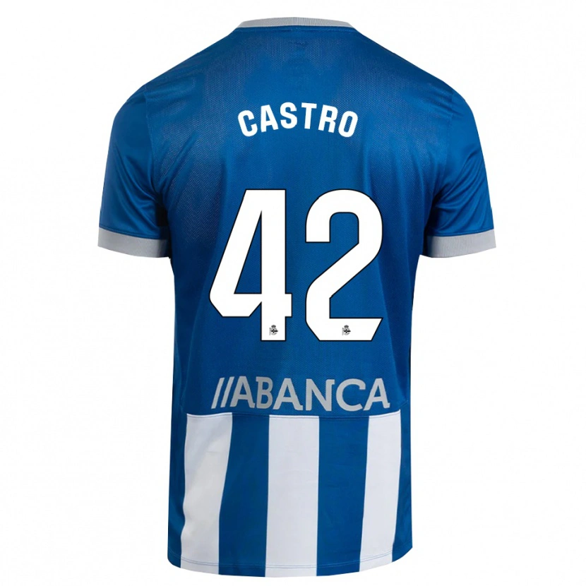 Danxen Mujer Camiseta Lucas Castro #42 Azul Gris Blanco 1ª Equipación 2026/27 La Camisa