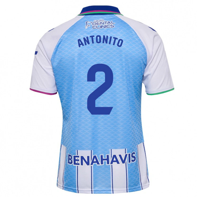 Danxen Mujer Camiseta Antoñito #2 Azul Cielo Profundo Blanco 1ª Equipación 2026/27 La Camisa