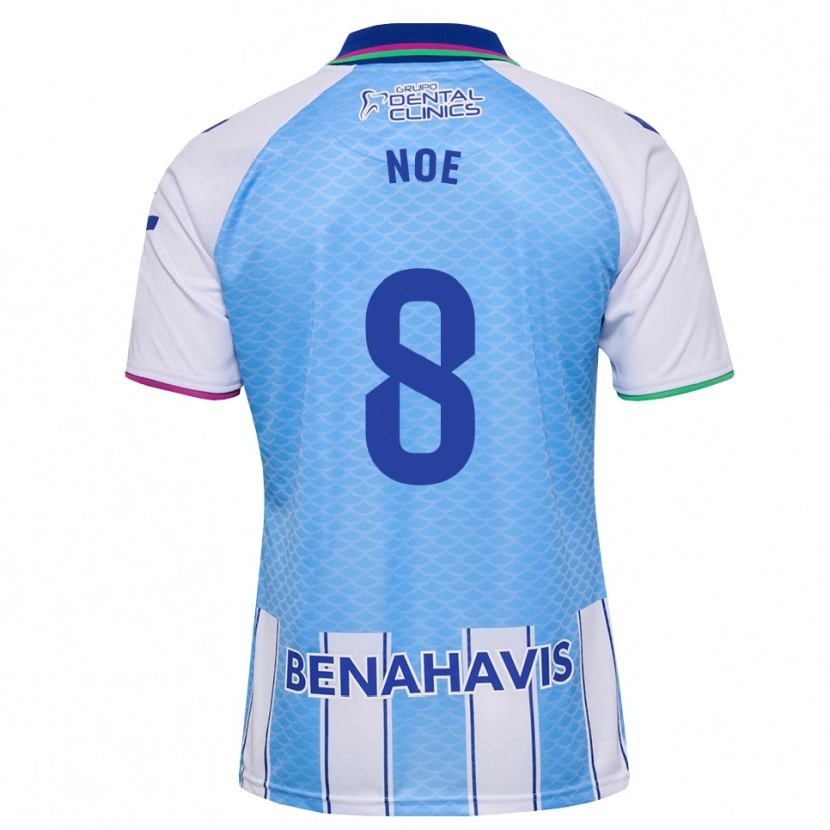 Danxen Mujer Camiseta Noelia Salas Mullens #8 Azul Cielo Profundo Blanco 1ª Equipación 2026/27 La Camisa