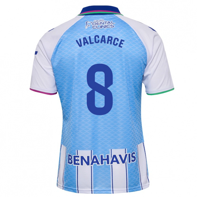 Danxen Mujer Camiseta Alejandro Valcarce #8 Azul Cielo Profundo Blanco 1ª Equipación 2026/27 La Camisa