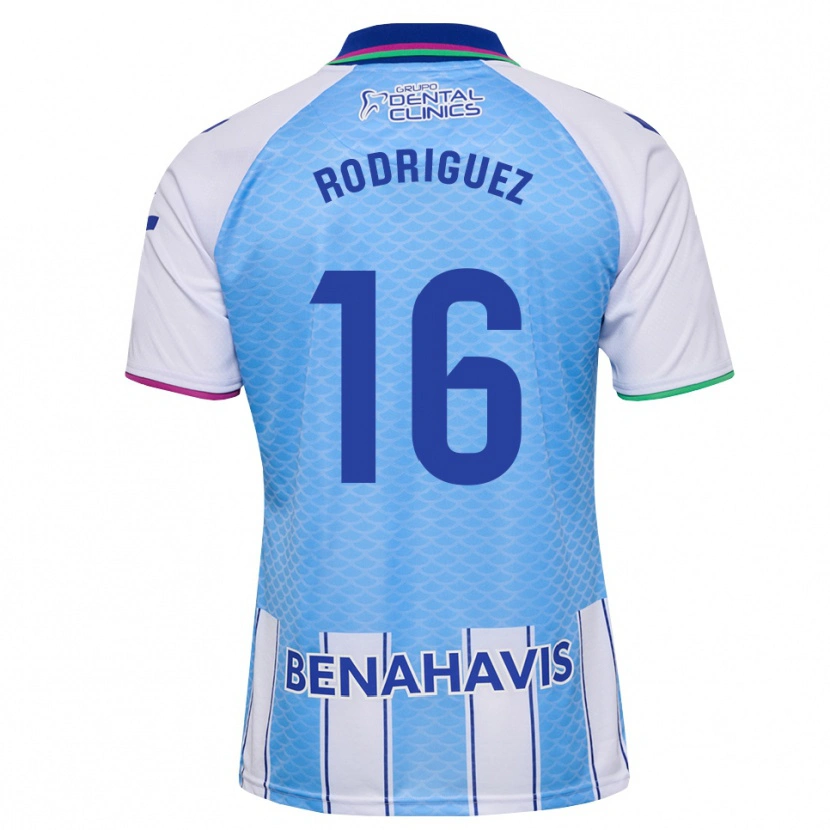 Danxen Mujer Camiseta Genaro Rodríguez #16 Azul Cielo Profundo Blanco 1ª Equipación 2026/27 La Camisa