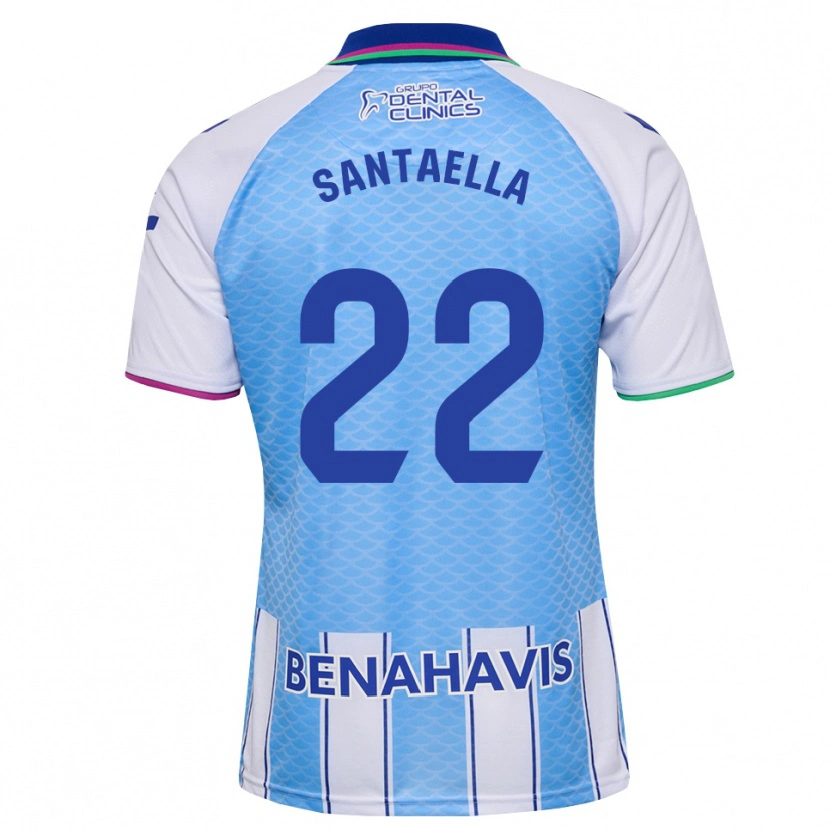 Danxen Mujer Camiseta Miguel Santaella #22 Azul Cielo Profundo Blanco 1ª Equipación 2026/27 La Camisa