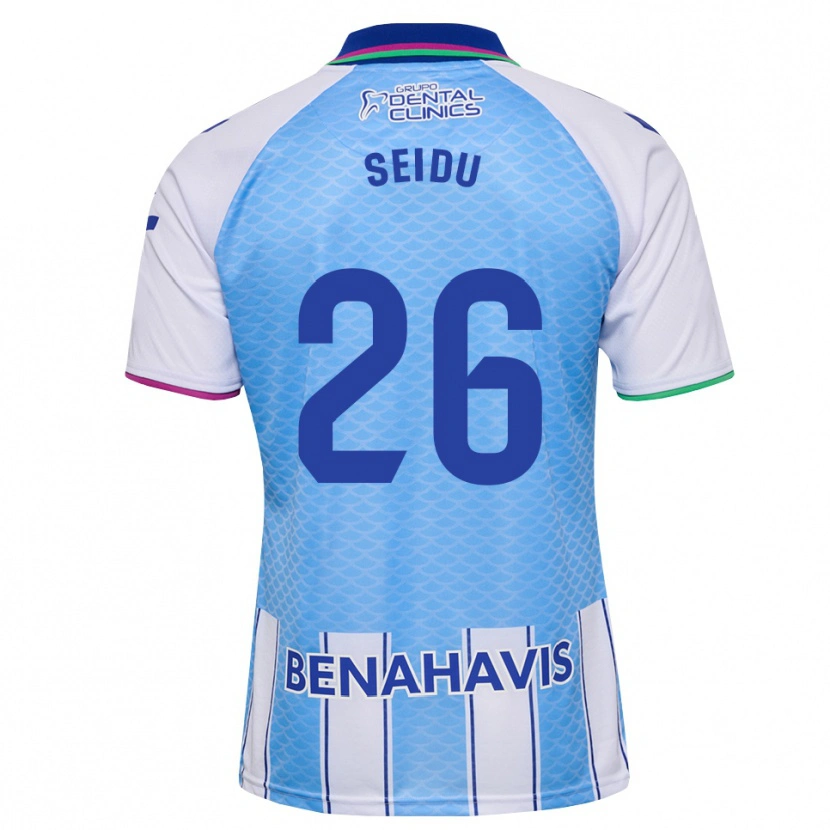 Danxen Mujer Camiseta Abubakar Seidu #26 Azul Cielo Profundo Blanco 1ª Equipación 2026/27 La Camisa