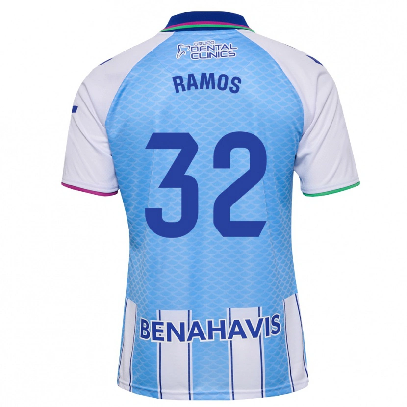 Danxen Mujer Camiseta Salva Ramos #32 Azul Cielo Profundo Blanco 1ª Equipación 2026/27 La Camisa