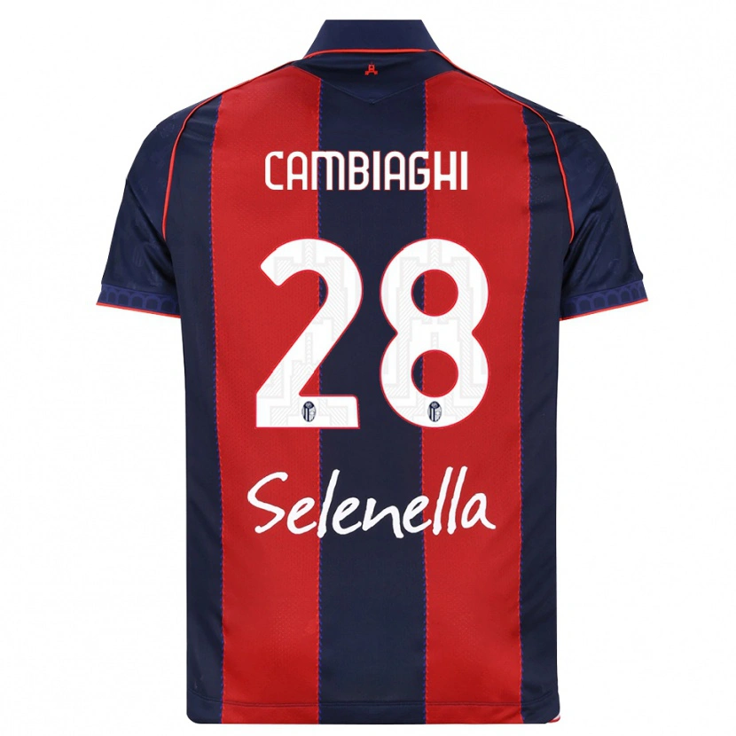 Danxen Mujer Camiseta Nicolò Cambiaghi #28 Azul Real Rojo Blanco 1ª Equipación 2026/27 La Camisa