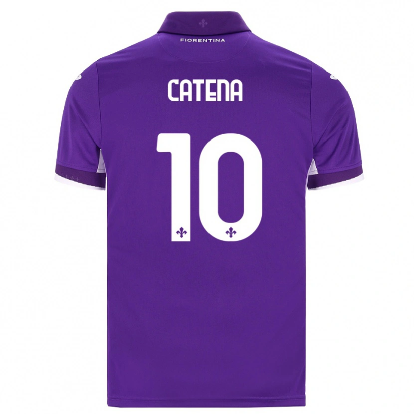 Danxen Mujer Camiseta Michaela Catena #10 Morado Blanco Rosa 1ª Equipación 2026/27 La Camisa
