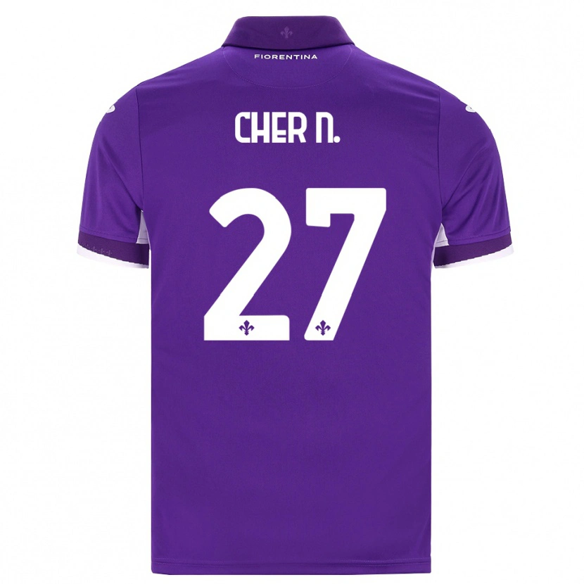 Danxen Mujer Camiseta Cher Ndour #27 Morado Blanco Rosa 1ª Equipación 2026/27 La Camisa