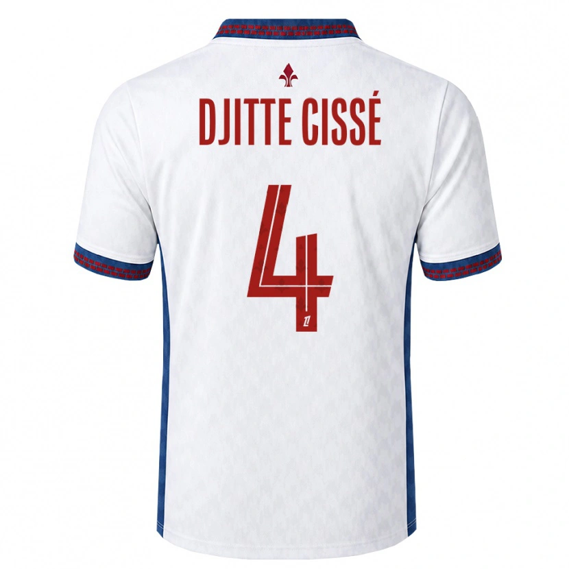 Danxen Mujer Camiseta Babacar Djitte Cissé #4 Rojo Blanco Azul 2ª Equipación 2026/27 La Camisa