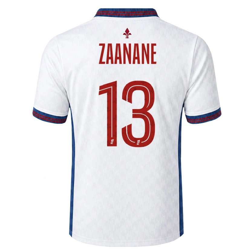 Danxen Mujer Camiseta Hacène Zaanane #13 Rojo Blanco Azul 2ª Equipación 2026/27 La Camisa