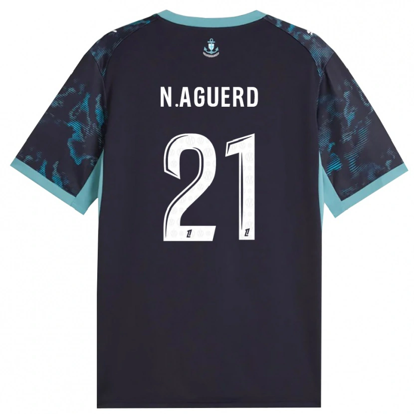 Danxen Mujer Camiseta Nayef Aguerd #21 Turquesa Pálido Blanco Negro 2ª Equipación 2026/27 La Camisa