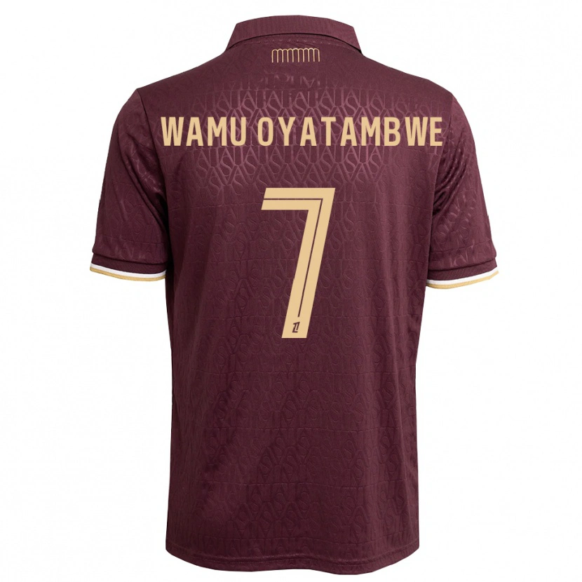 Danxen Mujer Camiseta Matthias Wamu Oyatambwe #7 Rojo Marrón Arena 2ª Equipación 2026/27 La Camisa