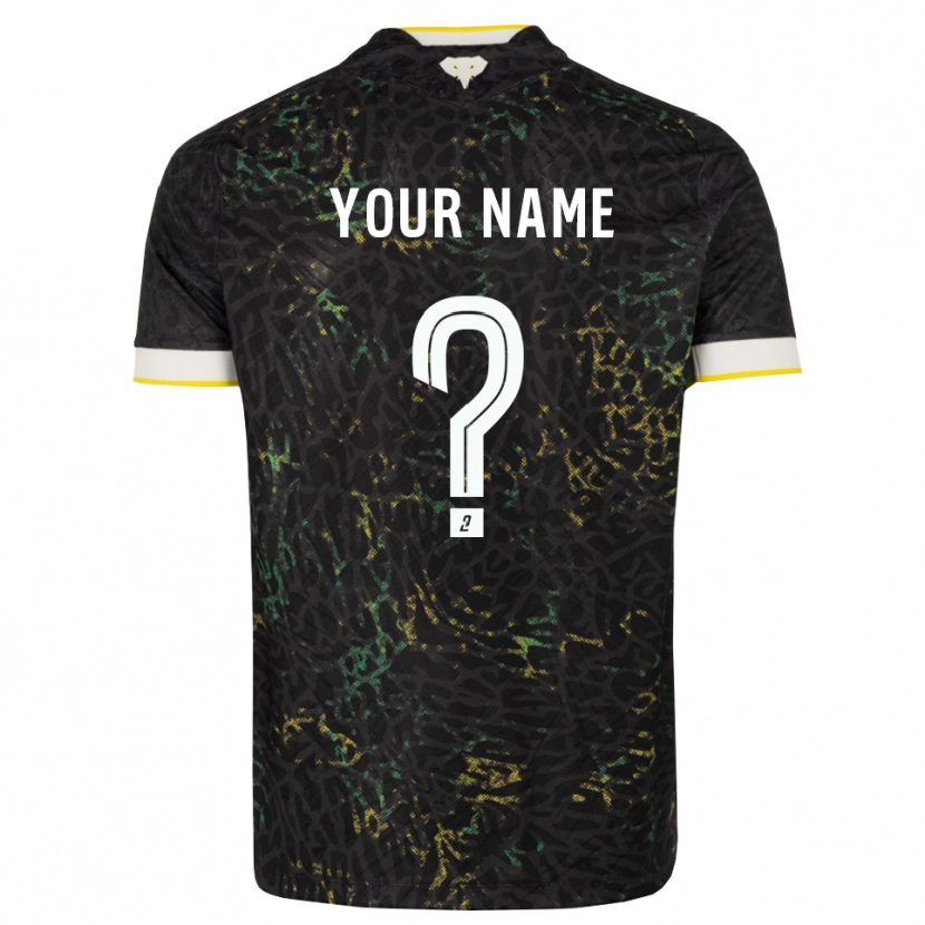 Danxen Mujer Camiseta Su Nombre #0 Negro Blanco Amarillo 2ª Equipación 2026/27 La Camisa