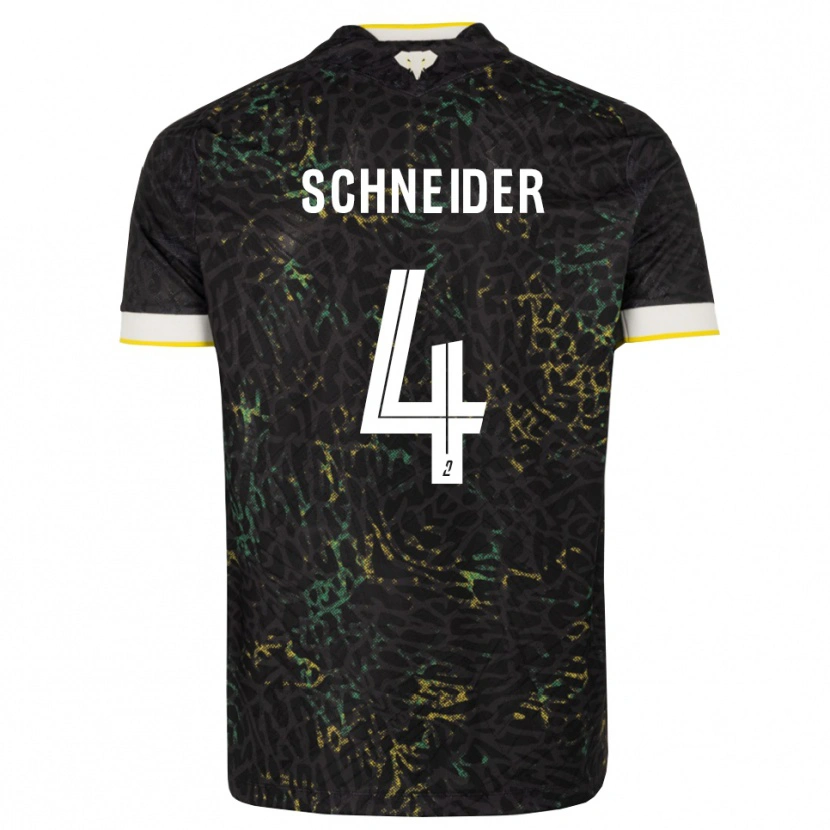Danxen Mujer Camiseta Octave Schneider #4 Negro Blanco Amarillo 2ª Equipación 2026/27 La Camisa