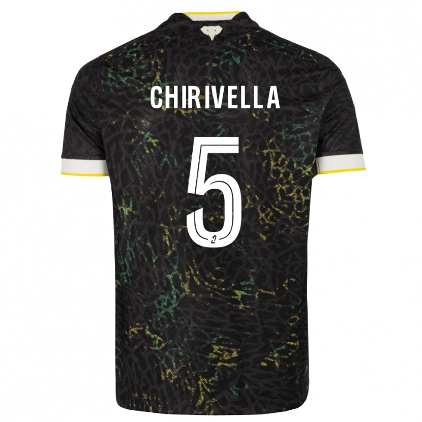 Danxen Mujer Camiseta Pedro Chirivella #5 Negro Blanco Amarillo 2ª Equipación 2026/27 La Camisa