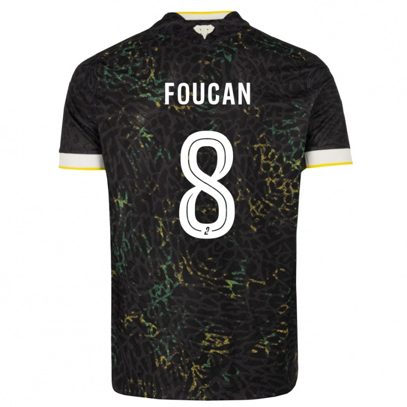 Danxen Mujer Camiseta Jalen Foucan #8 Negro Blanco Amarillo 2ª Equipación 2026/27 La Camisa