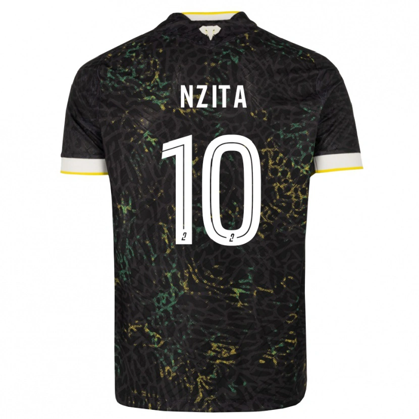 Danxen Mujer Camiseta Brayan Nzita #10 Negro Blanco Amarillo 2ª Equipación 2026/27 La Camisa