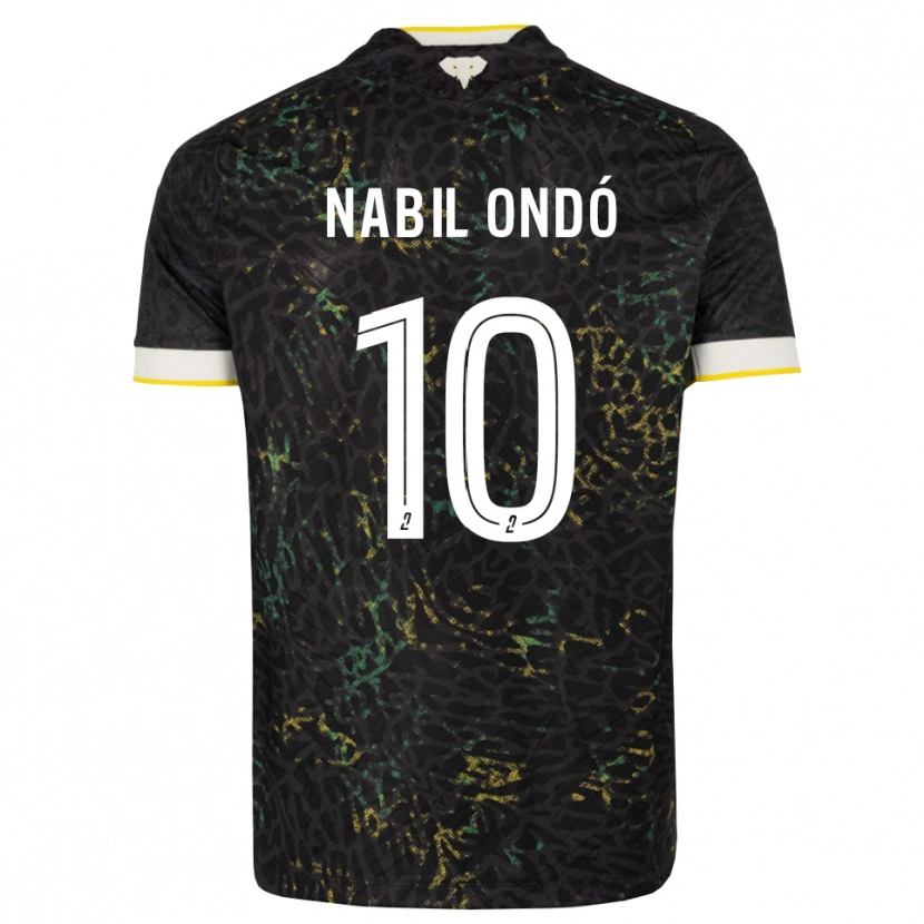 Danxen Mujer Camiseta José Nabil Ondó #10 Negro Blanco Amarillo 2ª Equipación 2026/27 La Camisa