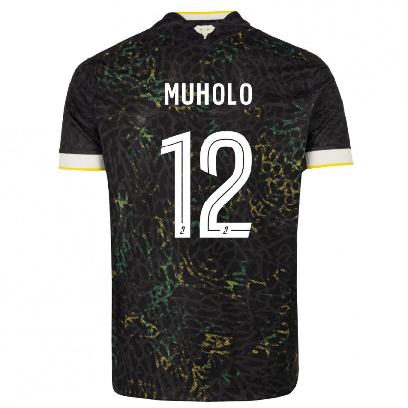 Danxen Mujer Camiseta Ernest Muholo #12 Negro Blanco Amarillo 2ª Equipación 2026/27 La Camisa