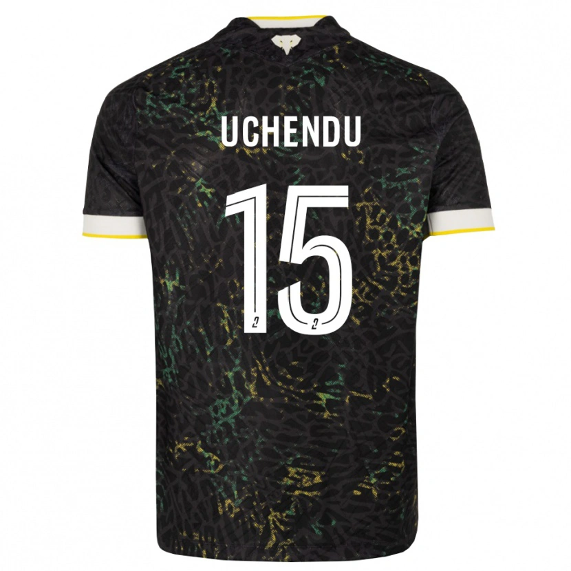 Danxen Mujer Camiseta Chinaza Uchendu #15 Negro Blanco Amarillo 2ª Equipación 2026/27 La Camisa