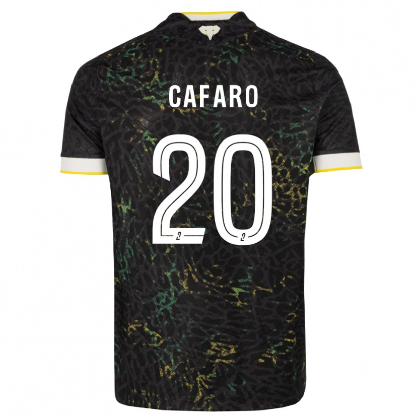 Danxen Mujer Camiseta Mathieu Cafaro #20 Negro Blanco Amarillo 2ª Equipación 2026/27 La Camisa