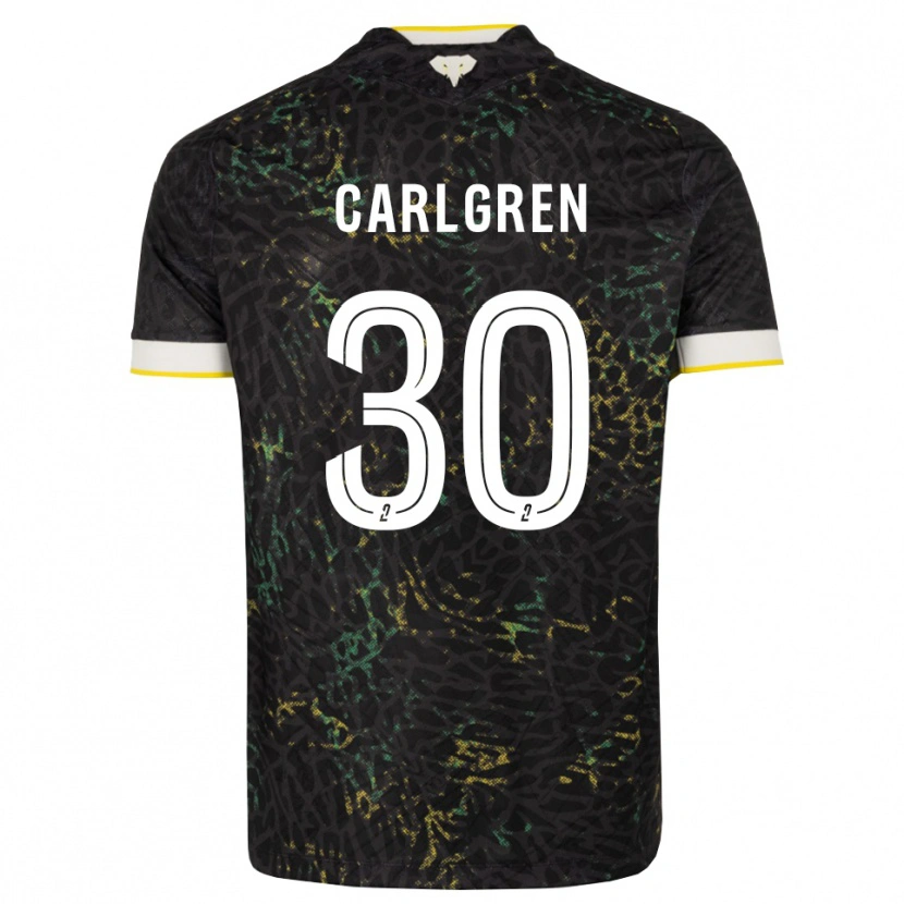 Danxen Mujer Camiseta Patrik Carlgren #30 Negro Blanco Amarillo 2ª Equipación 2026/27 La Camisa