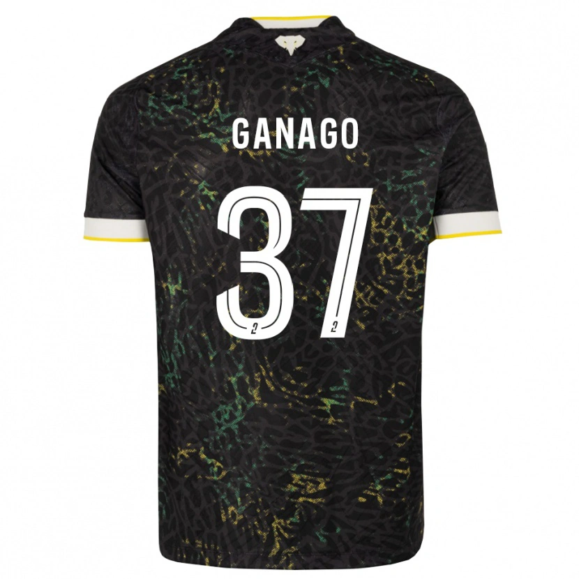 Danxen Mujer Camiseta Ignatius Ganago #37 Negro Blanco Amarillo 2ª Equipación 2026/27 La Camisa