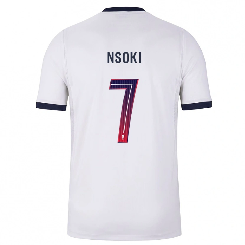 Danxen Mujer Camiseta Noah Nsoki #7 Blanco Negro Rojo 2ª Equipación 2026/27 La Camisa