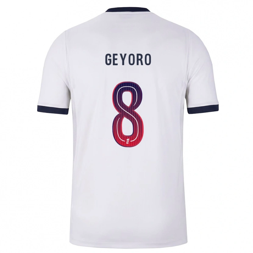 Danxen Mujer Camiseta Grace Geyoro #8 Blanco Negro Rojo 2ª Equipación 2026/27 La Camisa
