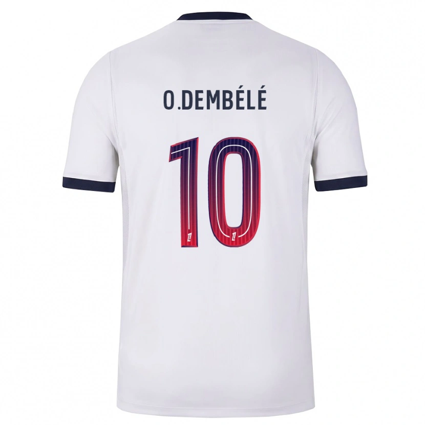 Danxen Mujer Camiseta Ousmane Dembélé #10 Blanco Negro Rojo 2ª Equipación 2026/27 La Camisa