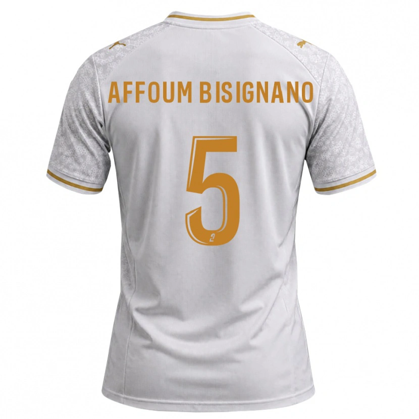 Danxen Mujer Camiseta Layan Affoum Bisignano #5 Blanco Gris Dorado 2ª Equipación 2026/27 La Camisa