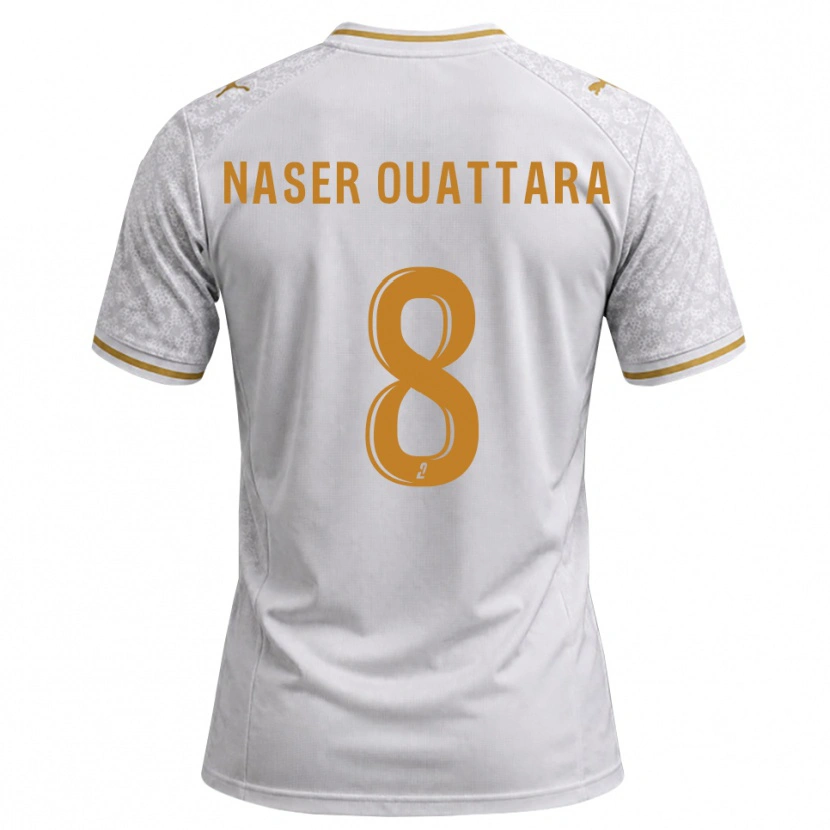 Danxen Mujer Camiseta Papus Naser Ouattara #8 Blanco Gris Dorado 2ª Equipación 2026/27 La Camisa
