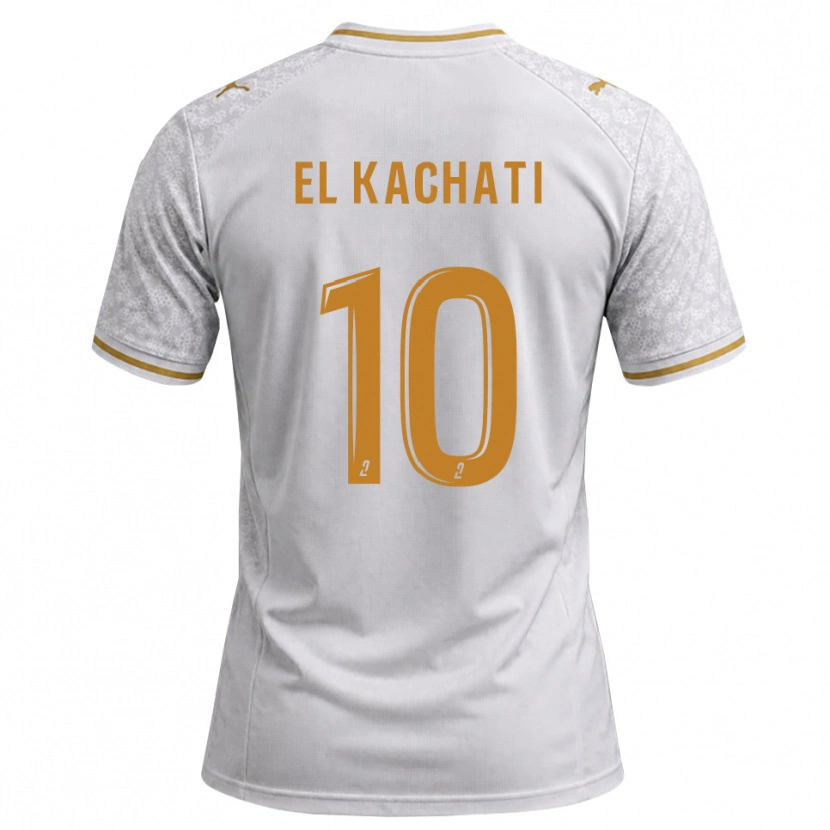 Danxen Mujer Camiseta Youssef El Kachati #10 Blanco Gris Dorado 2ª Equipación 2026/27 La Camisa