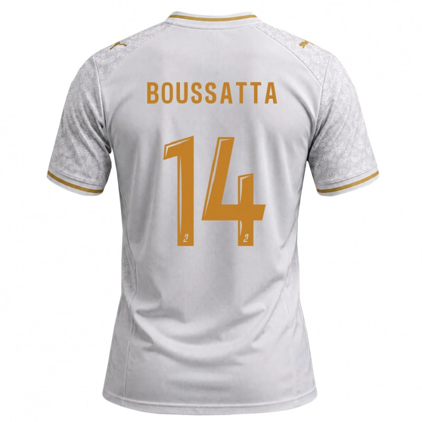 Danxen Mujer Camiseta Naïl Boussatta #14 Blanco Gris Dorado 2ª Equipación 2026/27 La Camisa