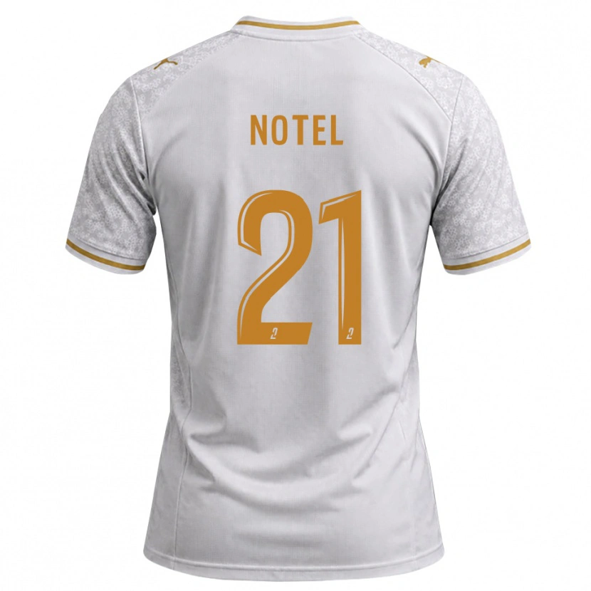 Danxen Mujer Camiseta Lea Notel #21 Blanco Gris Dorado 2ª Equipación 2026/27 La Camisa