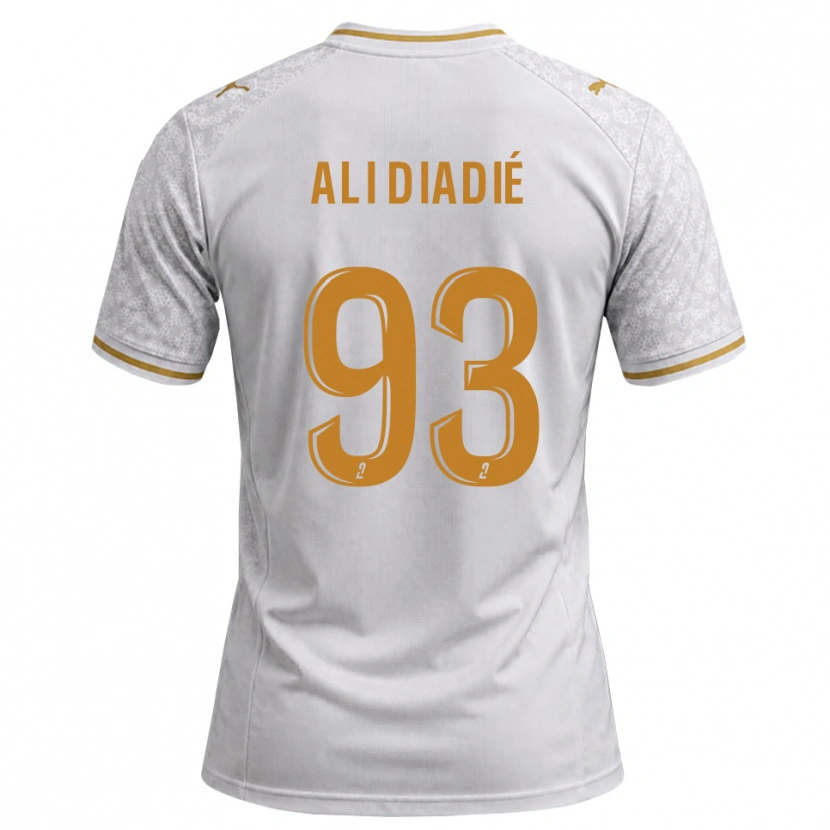 Danxen Mujer Camiseta Mohamed Ali Diadié #93 Blanco Gris Dorado 2ª Equipación 2026/27 La Camisa