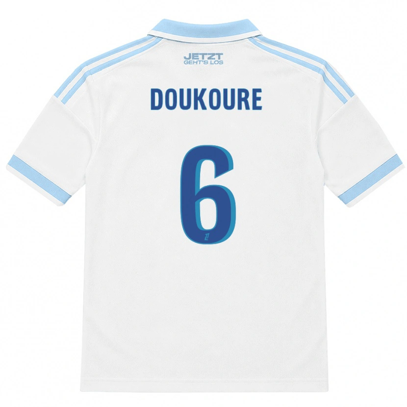 Danxen Mujer Camiseta Ismaël Doukouré #6 Azul Cielo Claro Blanco Rojo 2ª Equipación 2026/27 La Camisa