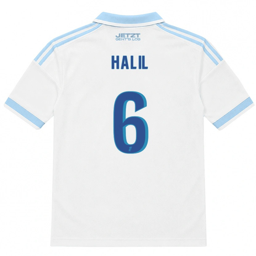 Danxen Mujer Camiseta Fouad Halil #6 Azul Cielo Claro Blanco Rojo 2ª Equipación 2026/27 La Camisa