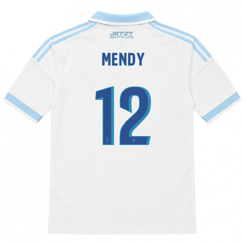 Danxen Mujer Camiseta François Mendy #12 Azul Cielo Claro Blanco Rojo 2ª Equipación 2026/27 La Camisa